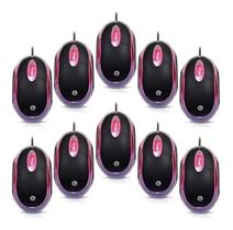 Atacado 10 Peças Mouse Optico Led USB Com Fio Simples Exbom