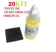 Atacado 20 kit Testador Ouro e Prata Vidro 30 ml mais 20 pedra de 38 mm x 38 mm