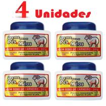 Atacado 4 Creme Para Pés E Mãos Sebo De Carneiro Sanjully