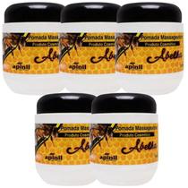 Atacado 5 Pomada Massageadora Abelha 240g Apinil Muscular