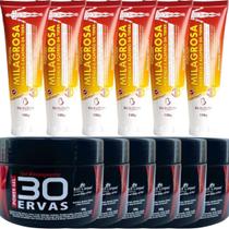 Atacado 6 Gel 30 Ervas Power 300G + 6 Pomada Milagrosa 150G