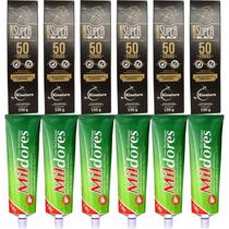 Atacado 6 Pomada 50 Ervas + 6 Creme Para Massagem Mil Dores