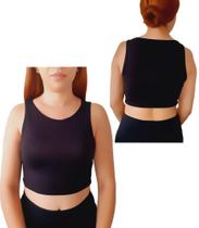 Atacado kit com 6 cropped regata básico liso top fitness sem bojo