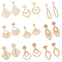 Atacado Kit De 20 Pares De Brincos Sortidos Folheados 18K