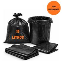 Atacado Saco Para Lixo Econômico Resistente Reforçado Dubom 15 Litros Capacidade ate 3 kg Kit Com 100 e 200 Unidades