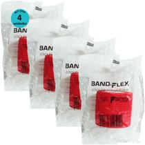 Atadura 5cm Vermelha Band-FlexAutoadesiva Para Animais Farex Kit Com 4