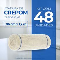Atadura Crepom Faixa Bandagem Elástica 06cm Kit 48 Unidades