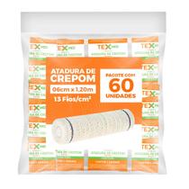 Atadura Crepom Faixa Bandagem Elástica 06cm Kit 60 Unidades - TEXMED