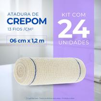 Atadura Crepom Faixa Bandagem Elástica 06cmx1.2m 24 Unidades