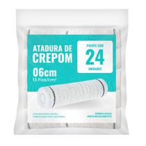 Atadura Crepom Faixa Bandagem Elástica 06cmx1.2m Kit 24 Un