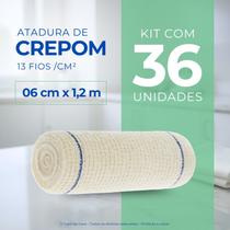 Atadura Crepom Faixa Bandagem Elástica 06cmx1.2m Kit 36 Un