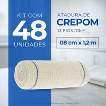 Atadura Crepom Faixa Bandagem Elástica 08cm Kit 48 Unidades