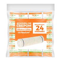Atadura Crepom Faixa Bandagem Elástica 08cmx1.2m Kit 24 Un