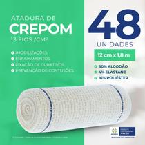 Atadura Crepom Faixa Bandagem Elástica 12cm x 1.80m Kit 48 Unidades Atadura Crepom Faixa Bandagem Elástica 12cm x 1.80m Kit 48 Unidades