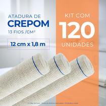 Atadura Crepom Faixa Bandagem Elástica 12cm x 1,80m Kit 120 Unidades