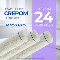 Atadura Crepom Faixa Bandagem Elástica 12cmx1.8m Kit 24 Un