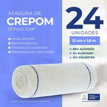 Atadura Crepom Faixa Bandagem Elástica 12cmx1.8m Kit 24 Un Atadura Crepom Faixa Bandagem Elástica 12cmx1.8m Kit 24 Un