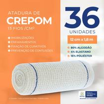 Atadura Crepom Faixa Bandagem Elástica 12cmx1.8m Kit 36 Un