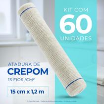 Atadura Crepom Faixa Bandagem Elástica 15cm Kit 60 Unidades Atadura Crepom Faixa Bandagem Elástica 15cm Kit 60 Unidades