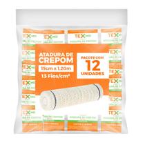 Atadura Crepom Faixa Bandagem Elástica 15cmx1.2m Kit 12 Un
