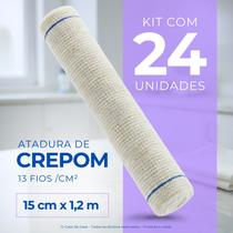 Atadura Crepom Faixa Bandagem Elástica 15cmx1.2m Kit 24 Un Atadura Crepom Faixa Bandagem Elástica 15cmx1.2m Kit 24 Un