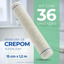 Atadura Crepom Faixa Bandagem Elástica 15cmx1.2m Kit 36 Un
