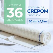 Atadura Crepom Faixa Bandagem Elástica 30cm Kit 36 Unidades