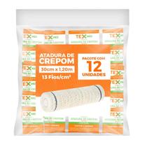 Atadura Crepom Faixa Bandagem Elástica 30cmx1.2m Kit 12 Un