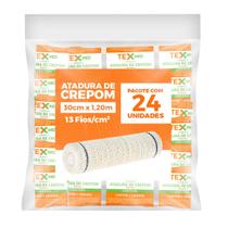 Atadura Crepom Faixa Bandagem Elástica 30cmx1.2m Kit 24 Un