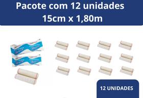 Atadura de Crepom Bruna 15cm x 1,80m Pacote c/ 12 Unidades - Medi House