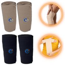 Atadura Elástica Compressiva Bandagem Esportiva - Cor Preto Atadura Elástica Compressiva Bandagem Esportiva - Cor Preto