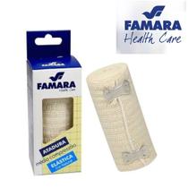 Atadura Elástica Média Compressão 10cm x 1,30mt Com Presilhas Famara