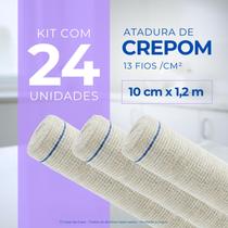Atadura Ortopédica de Crepom Faixa Bandagem Elástica 10cmx1.2m Kit 24 Unidades Atadura Ortopédica de Crepom Faixa Bandagem Elástica 10cmx1.2m Kit 24 Unidades