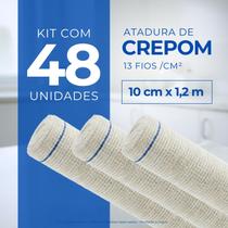 Atadura Ortopédica de Crepom Faixa Bandagem Elástica 10cmx1.2m Kit 48 Unidades