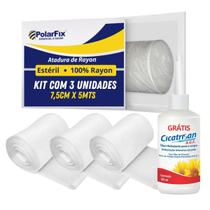 Atadura Rayon Bandagem 7,5cm x 5m 3 Unid + Oleo de Girassol