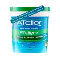 Atcllor 3 em 1 Cloro Granulado Para Piscinas Multiação Balde 10kg Atclloro