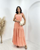 Atelie aquarelle vestido longo luxo elegante lançamento estampado florido manga franzida verão