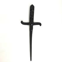 Athame Decorativa Cigana Metal Negro com Pedra Preta 19 cm