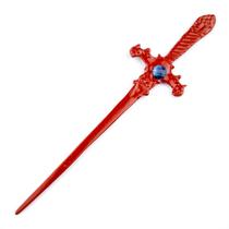 Athame Decorativa Cigana Metal Vermelho com Pedra Azul 15 cm