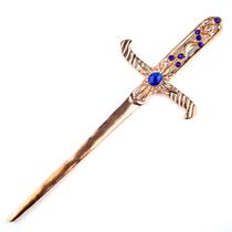 Athame em Metal Cobre Brilhante 19 cm Pedra Azul Athame em Metal Cobre Brilhante 19 cm Pedra Azul