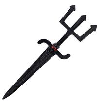 Athame Exu com Tridente e Crânio em Metal Negro 17 cm
