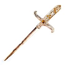 Athame Metal Cobre Brilhante 19 cm Pedras Amarelas Athame Metal Cobre Brilhante 19 cm Pedras Amarelas