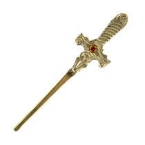 Athame Metal Dour. Envelhecido 15cm Pedra Amarela Reforçado