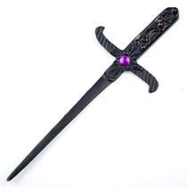 Athame Metal Negro 19 cm Pedras Roxas