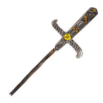 Athame Metal Prata Envelhecido 19 cm Pedra Amarela Reforçado