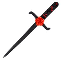Athame Negro Metal Rosa Vermelha 16,50 cm