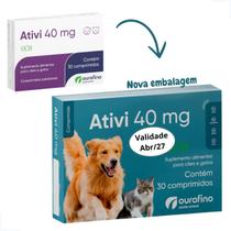 Ativi 40mg Ucii Regenerador Articular 30 Comprimido Ourofino Para Cães e Gatos
