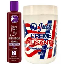 Ativo Progressiva Cristalização Matizadora Violet Juzy 300ml + Creme Alisante Americano White 1Kg