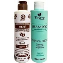 Ativo Progressiva Selagem Café Marroquina 300ml + Shampoo Antirresíduo Limpeza Eficaz Thyrre 300ml