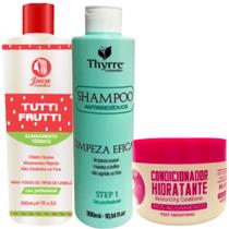 Ativo Progressiva Selagem Tutti Frutti 300ml + Shampoo Antirresíduo Thyrre 300ml + Pós Quimica 300g